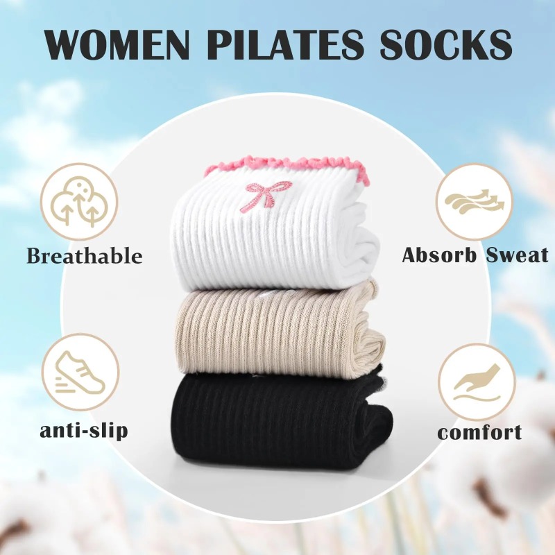 Yoga For Fitness - Profesyonel Yoga Çorapları, Pamuklu Kayışlı Silikon